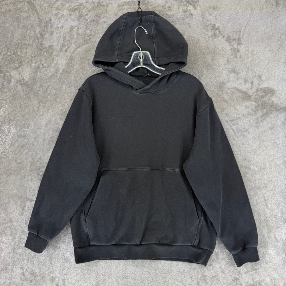 Lululemon Hoodie Mens S Steady State Hoodie Black Heavyweight Fleece EUC